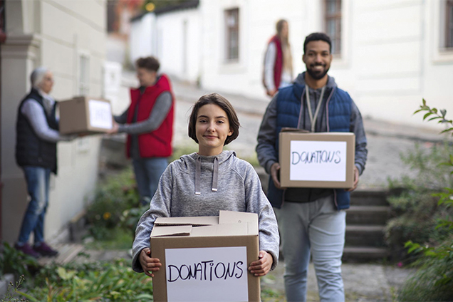 Volunteers Helping Community